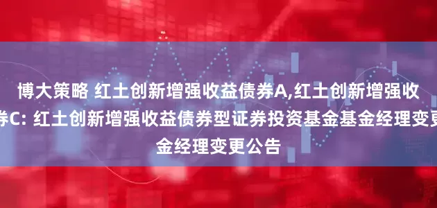 博大策略 红土创新增强收益债券A,红土创新增强收益债券C: 红土创新增强收益债券型证券投资基金基金经理变更公告