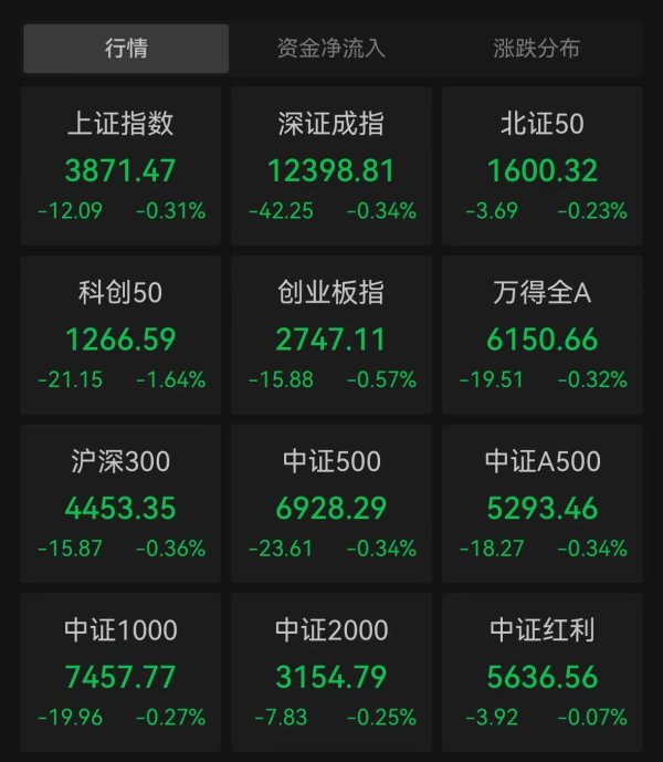富农优配APP A股三大指数低开，寒武纪、芯原股份跌超5%